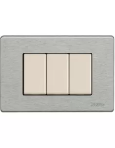 Plaque magique Bticino 3p aluminium 503/3a/al